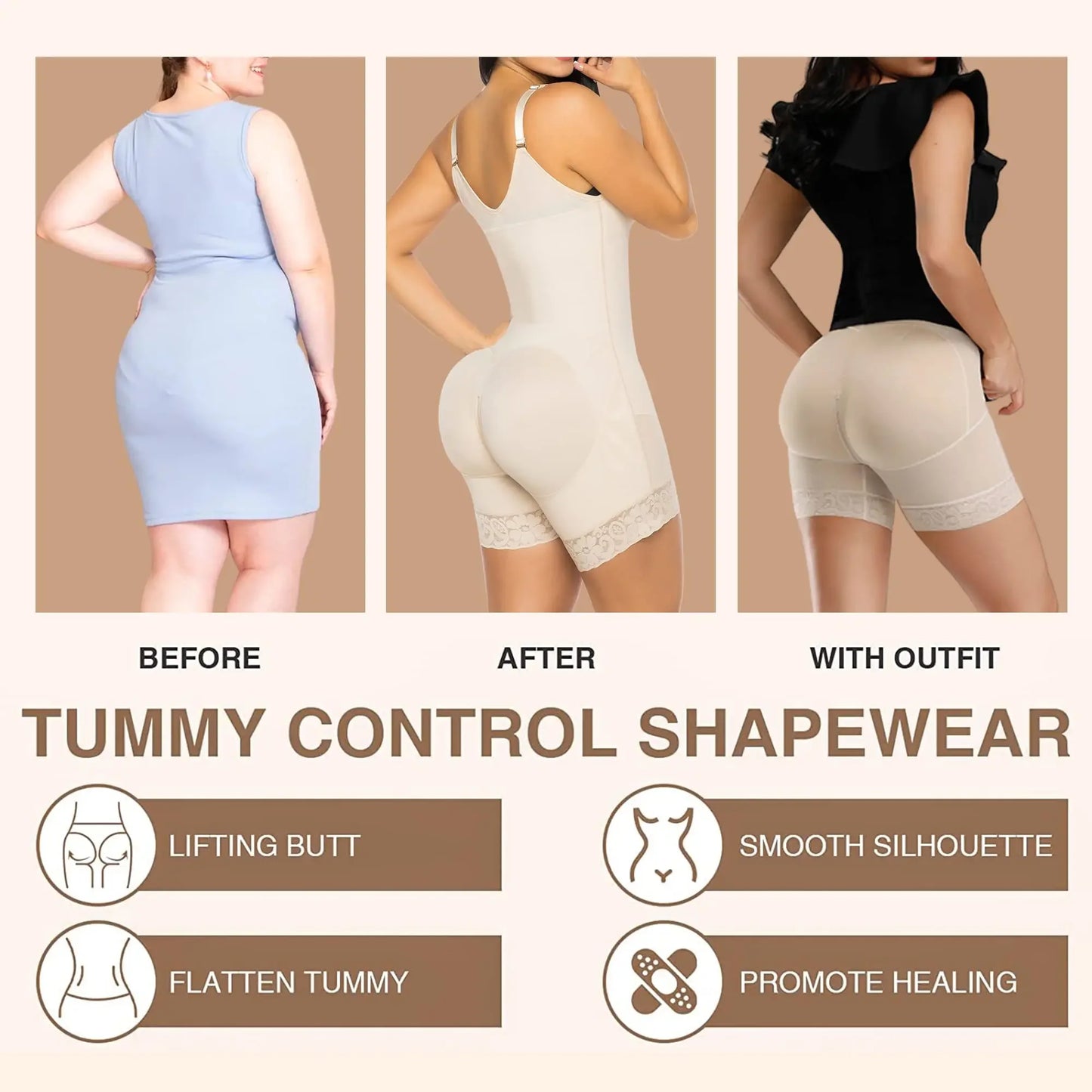 Fajas Colombians Girdle Hourglass Body Shapers Tummy Control Modeling Strap Postpartum Shapewear Butt Lift Slim Corset Underwear