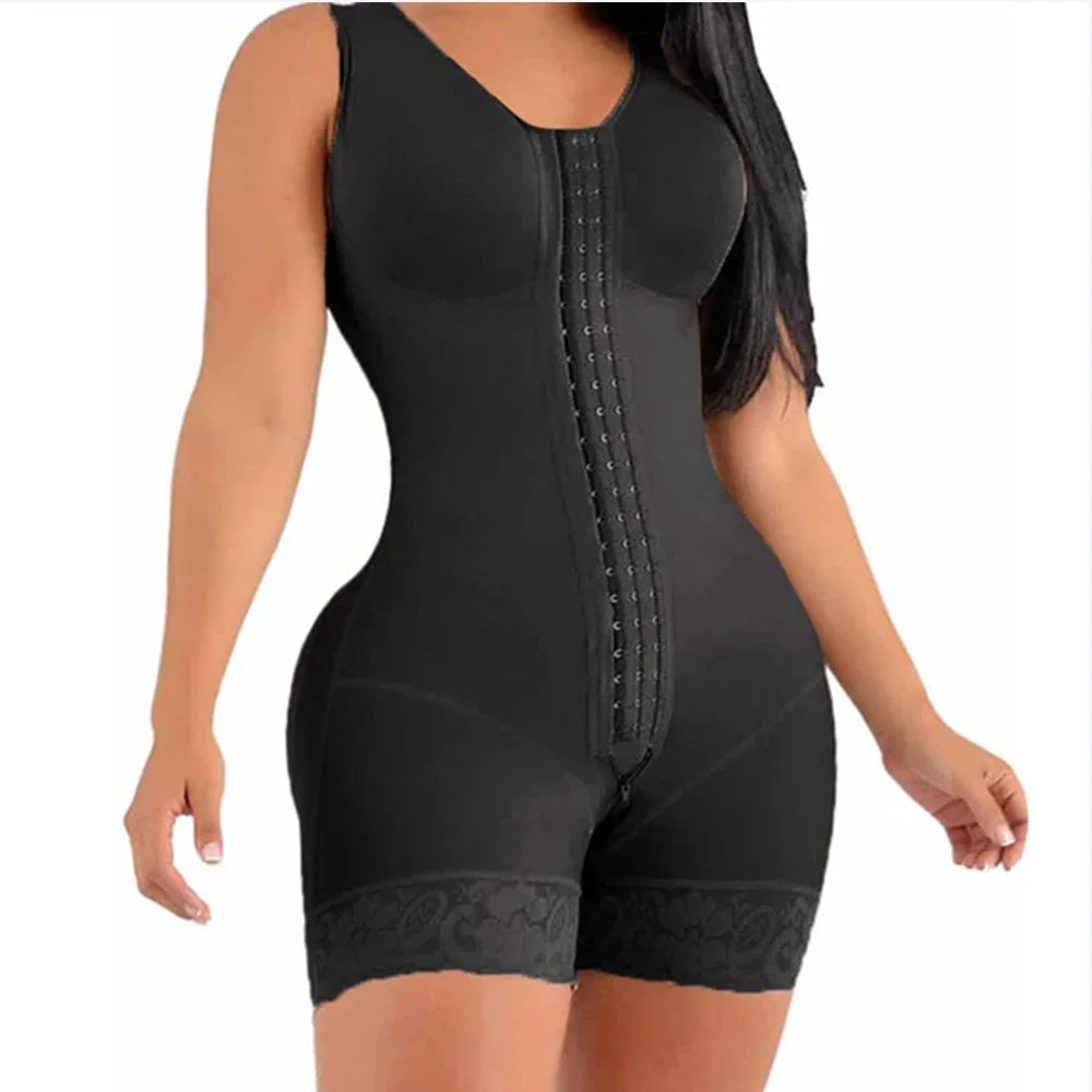 Full Body Shaper High Compression Shapewear Girdle for Postpartum Slimming Sheath Belly Fajas Colombianas with Brooches Bust