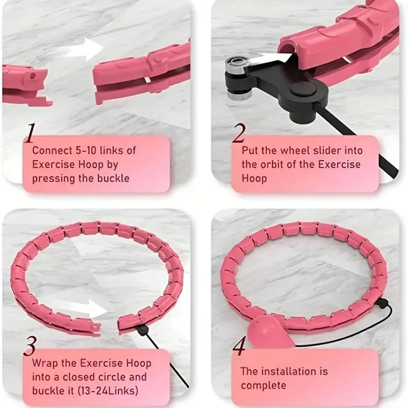 Adjustable Detachable Exercise Hoop, 2-in-1 Waist Training Fitness Pilates Hoop