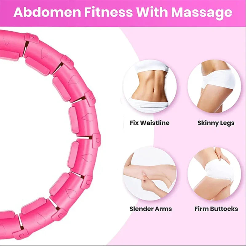 Adjustable Detachable Exercise Hoop, 2-in-1 Waist Training Fitness Pilates Hoop