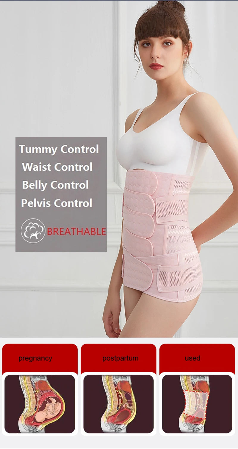 Postpartum Recovery Belt Women's Pregnancy Belly Band Support Girdle Waist Trainer Shapewear for Tummy Control Back Support Body Shaping