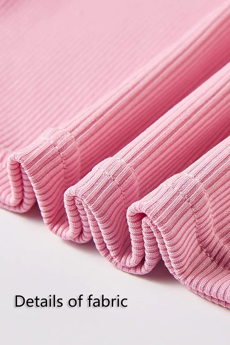 Women's Ribbed Lounge Wear 2 Piece Set Casual Summer Outfit Sleeve Top with Elastic Leggings Junior Size Eye Catching Solid Color