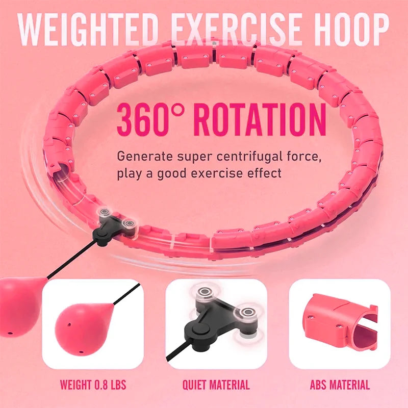 Adjustable Detachable Exercise Hoop, 2-in-1 Waist Training Fitness Pilates Hoop