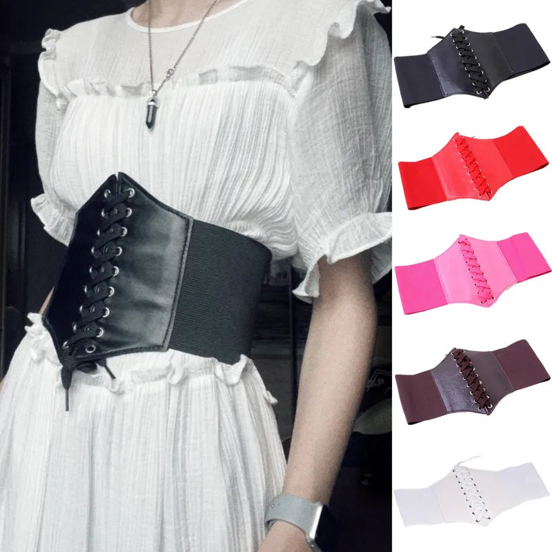 2024 Corset Wide Belts Pu Leather Slimming Body For Women Elastic Waist Cinto Sobretudo Feminin Ceinture Femme Fajas