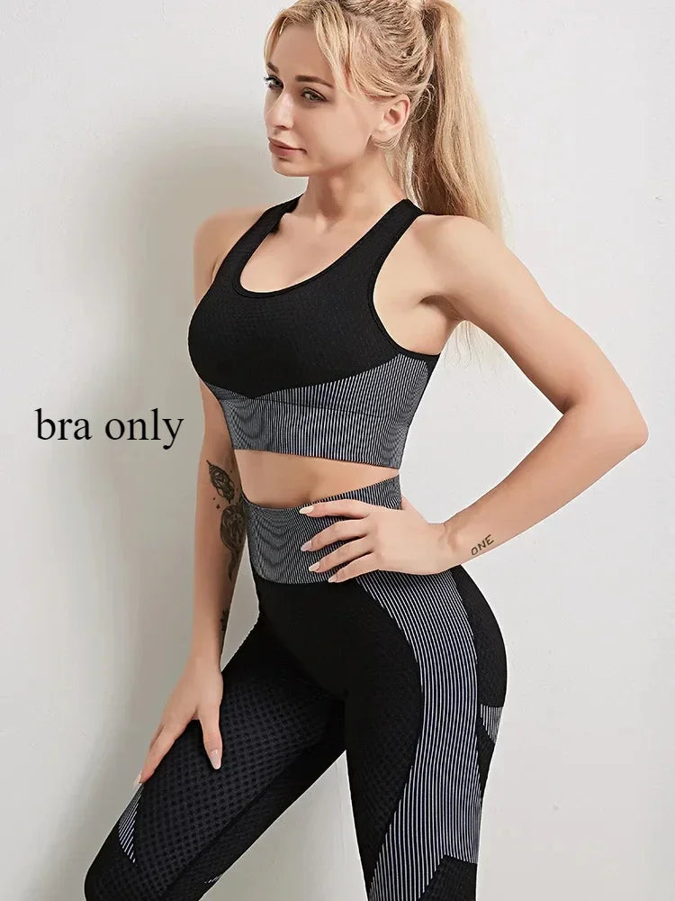 Women's Yoga Set for Gym Fitness Outfit with Zipper Long Sleeve Crop Bra Top and Leggings Separately Sold