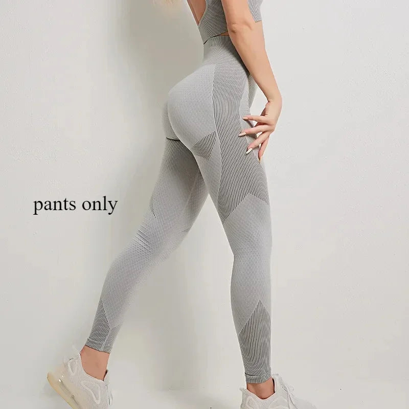 Women's Yoga Set for Gym Fitness Outfit with Zipper Long Sleeve Crop Bra Top and Leggings Separately Sold