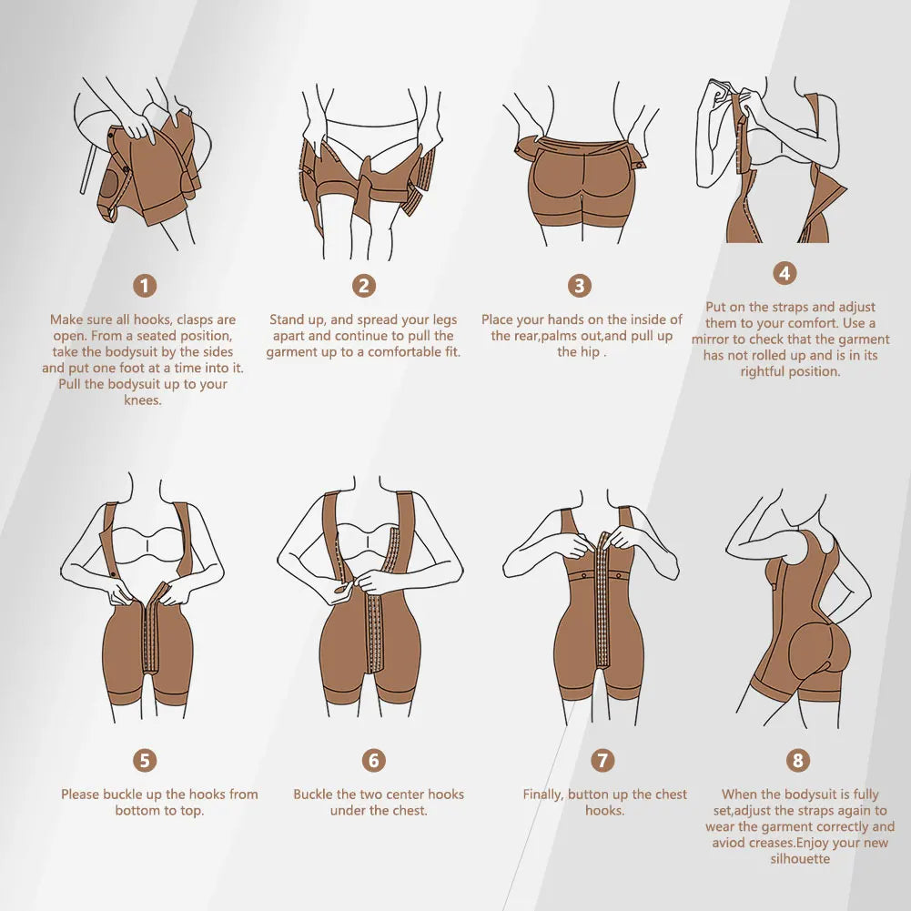 Fajas Colombians Girdle Hourglass Body Shapers Tummy Control Modeling Strap Postpartum Shapewear Butt Lift Slim Corset Underwear