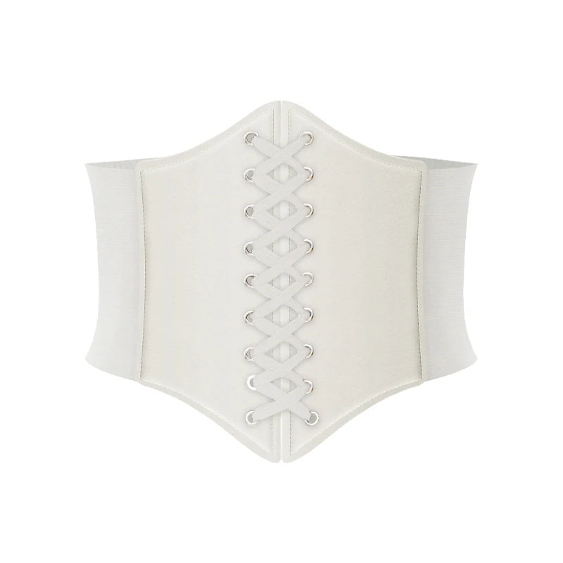 Fashion Women Corset Wide Belt Pu Leather Slimming Body Waistband Ladies Elastic High Waist Belt Gothic Dress Girdle