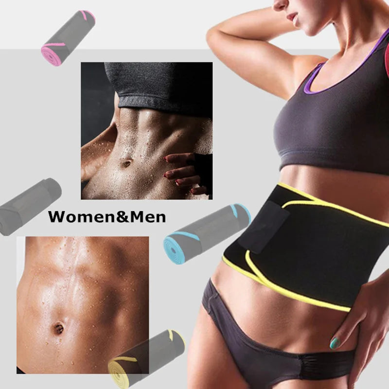 Fitness Gym Belt for Women Men Sauna Tummy Slimming Corset Sweat Waist Trainer Adjustable Body Shaper Reducing Shaping Girdles