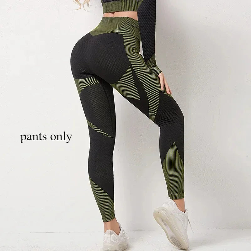Women's Yoga Set for Gym Fitness Outfit with Zipper Long Sleeve Crop Bra Top and Leggings Separately Sold