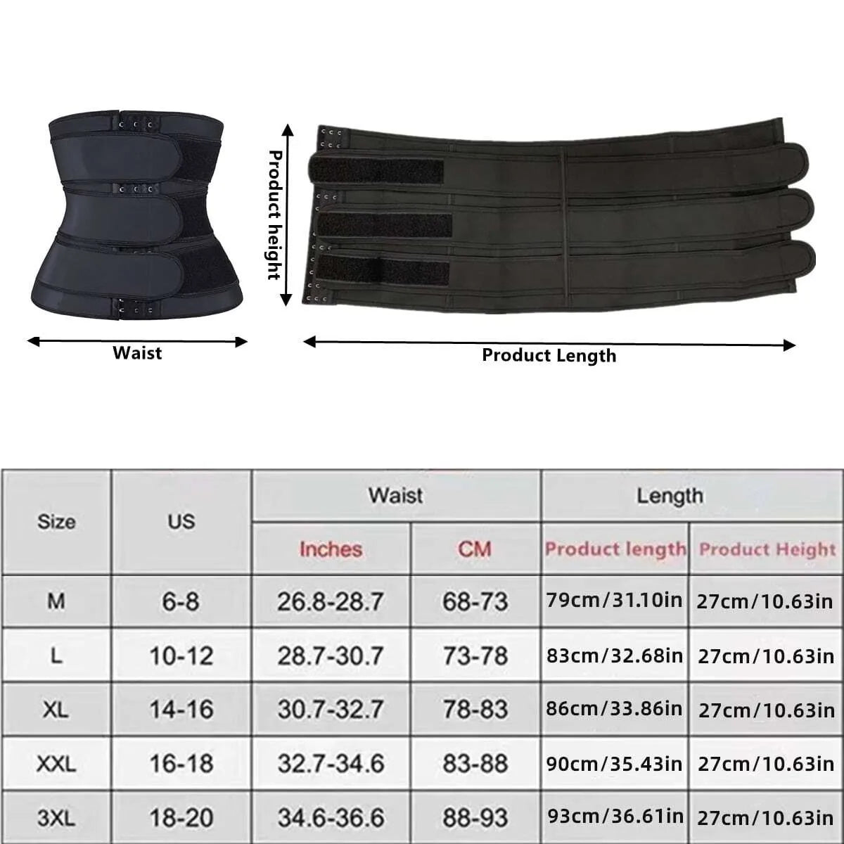 Adjustable Breasted Tummy Control Waistbelt, Hook & Loop Sweat Sauna Body-shaped Fitness Exercise Sports Waist Trainer, Women's