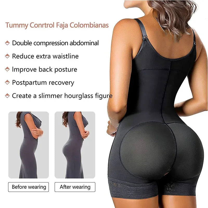 AfruliA Full Body Shaper Colombianas Girdle High Compression Slimming Sheath Tummy Control Panties Waist Trainer