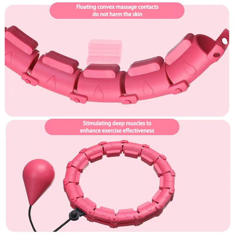 Adjustable Detachable Exercise Hoop, 2-in-1 Waist Training Fitness Pilates Hoop