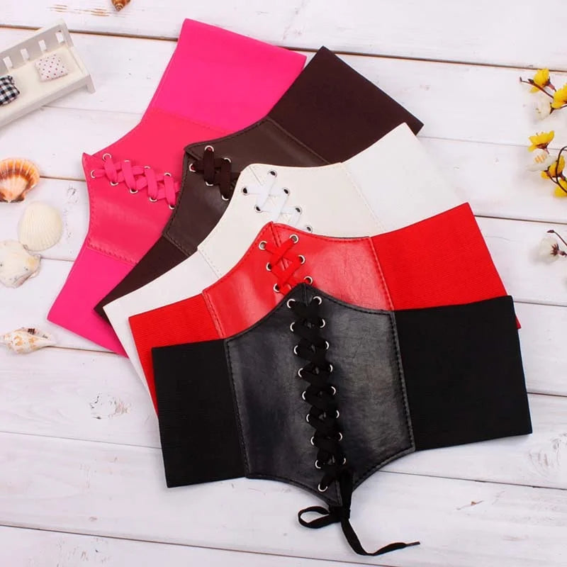 2024 Corset Wide Belts Pu Leather Slimming Body For Women Elastic Waist Cinto Sobretudo Feminin Ceinture Femme Fajas