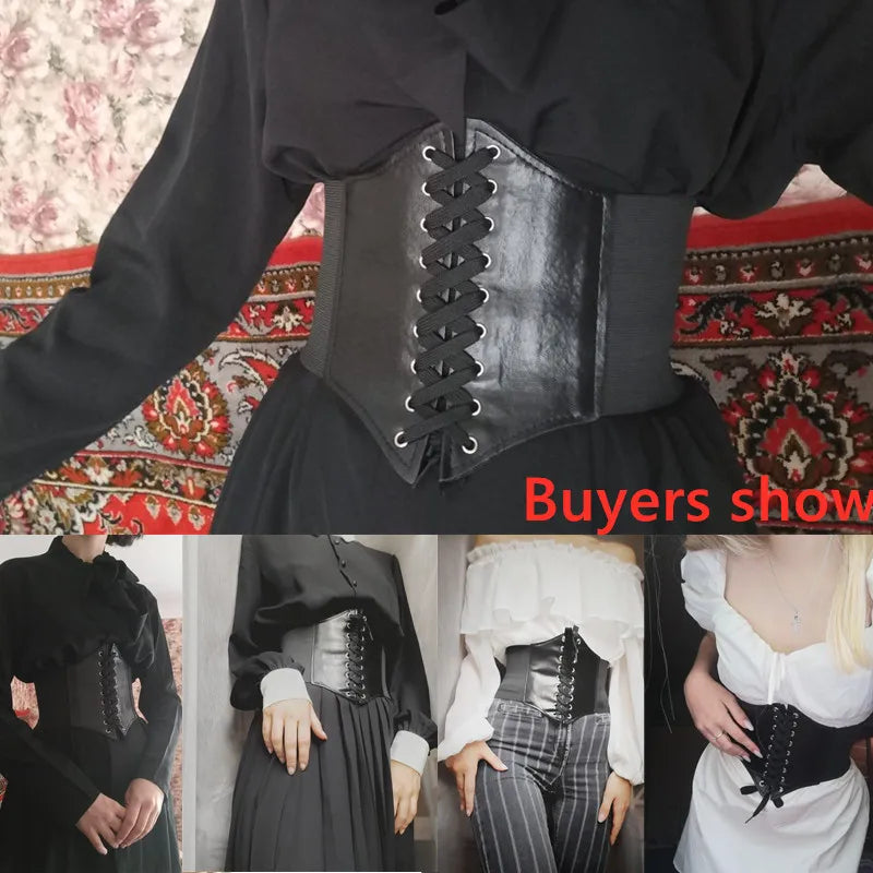 2024 Corset Wide Belts Pu Leather Slimming Body For Women Elastic Waist Cinto Sobretudo Feminin Ceinture Femme Fajas