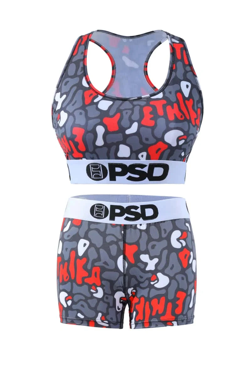 Fashion Sports Lingerie Set Women's Plus Size Bra Sexy Two Piece Tank Top And Boxer Set Comfortable Underwear Suit