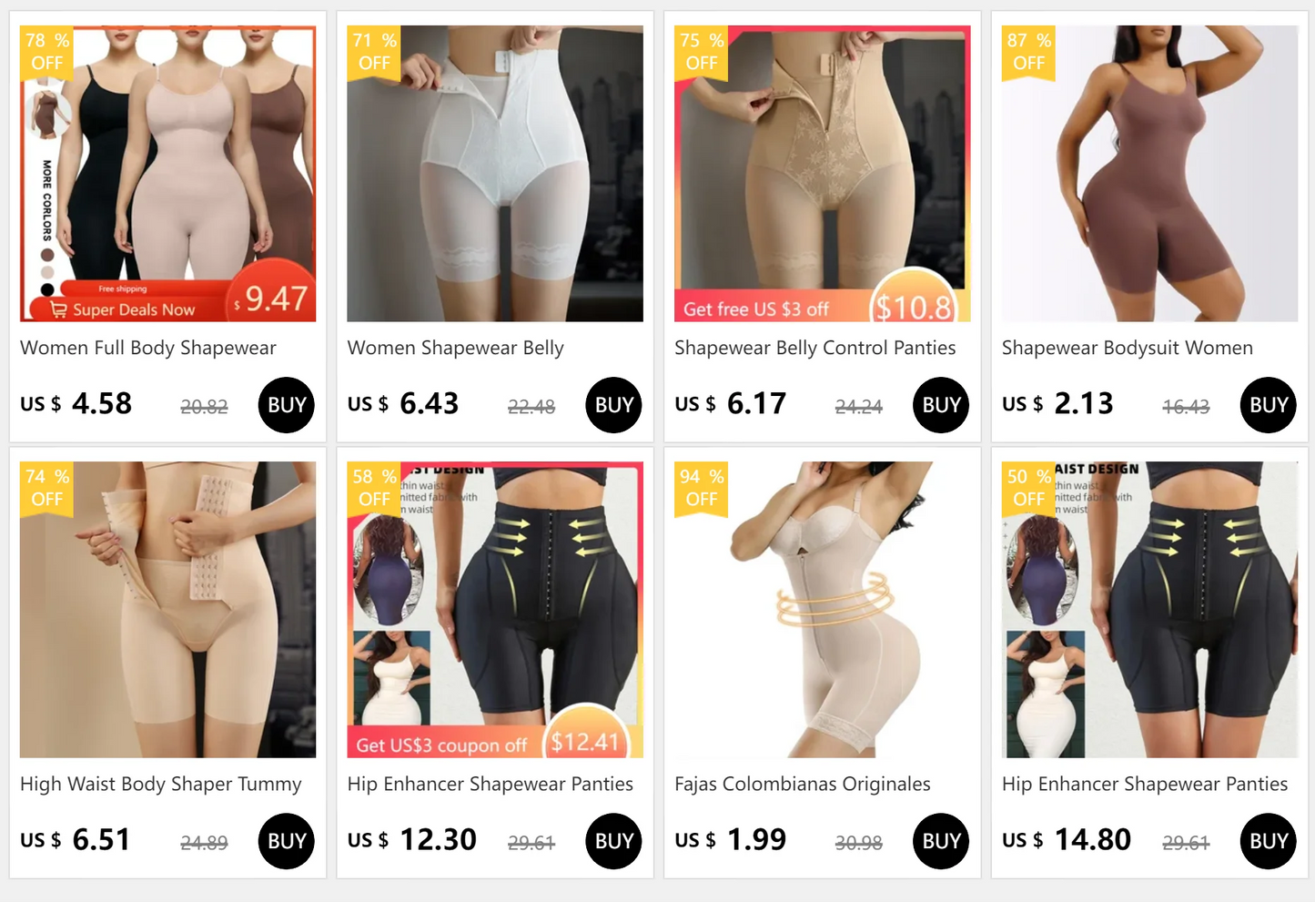 Fajas Colombianas Shapewear Women Tummy Control Butt Lifter Body Shaper High Compression Reducing and Shaping Girdles