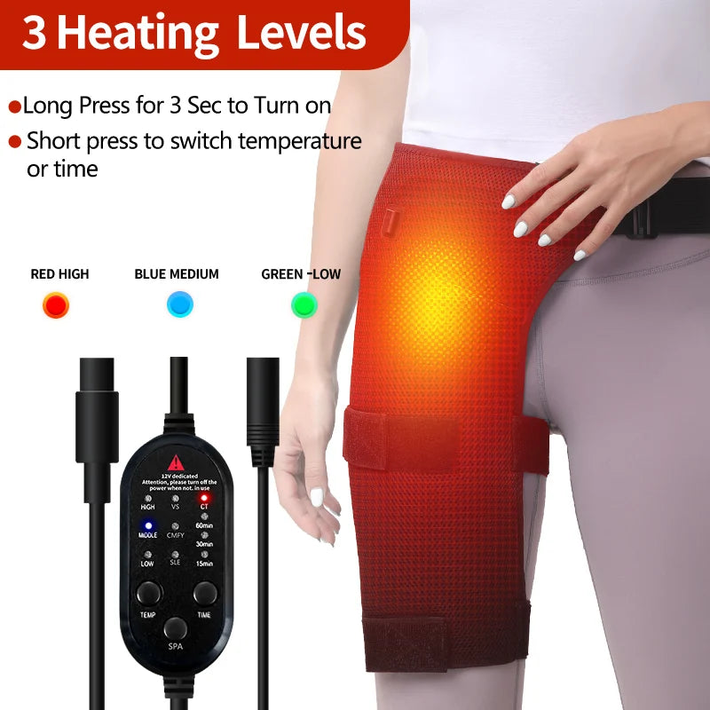 3-Gear Heat & Vibration Hip Massager for Muscle Soreness Relief Arthritis Aid And Sports Recovery - Suitable for Fitness Fans And Seniors