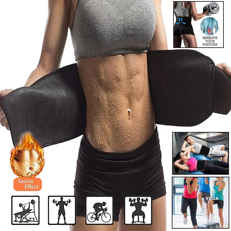 Men Body Shaper Waist Cinchers Trainer Tummy Control Comperssion Neoprene Sweat Wrap for Stomach Back Lumbar Support Shapewear