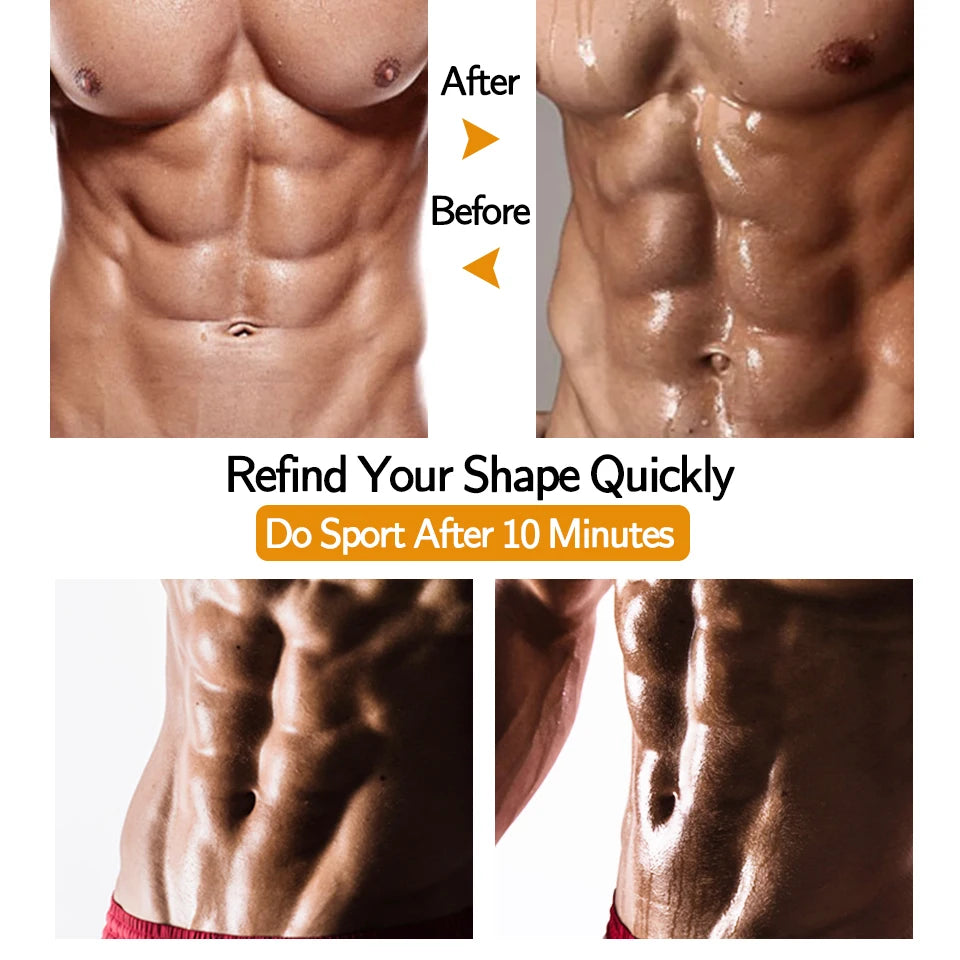 Men Slimming Body Shaper Sauna Sweat Belt Waist Trainer Corsets Belly Girdle to Lose Weight Belly Fat Burner Burning Man